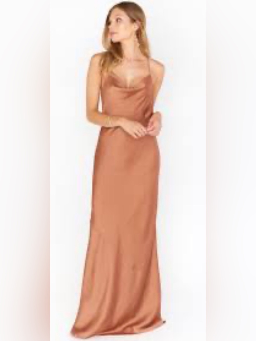 Show Me Your Mumu Verona Copper Luxe Satin Cowl Slip Maxi Dress